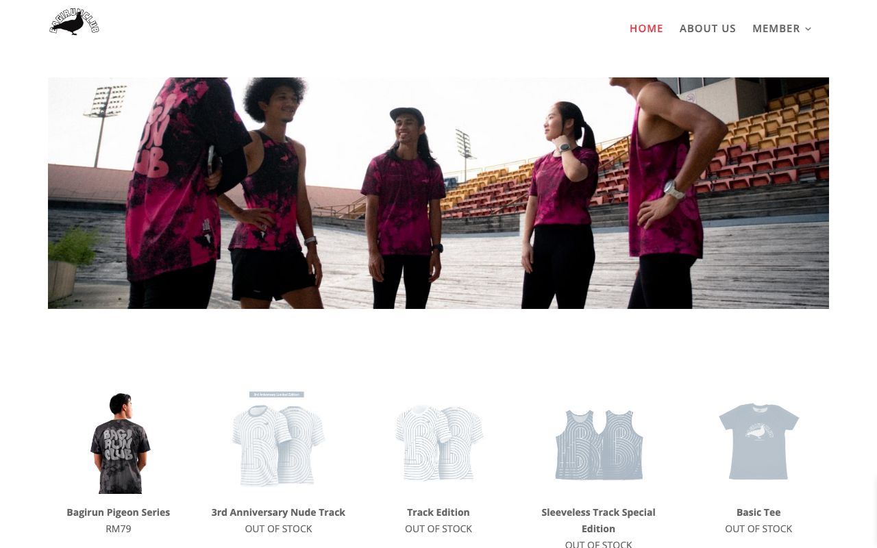 BagiRun Club (BRC) website preview
